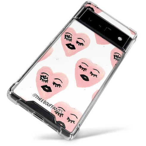 Bouffants and Broken Hearts Winking Hearts Google Pixel 6 Clear Case